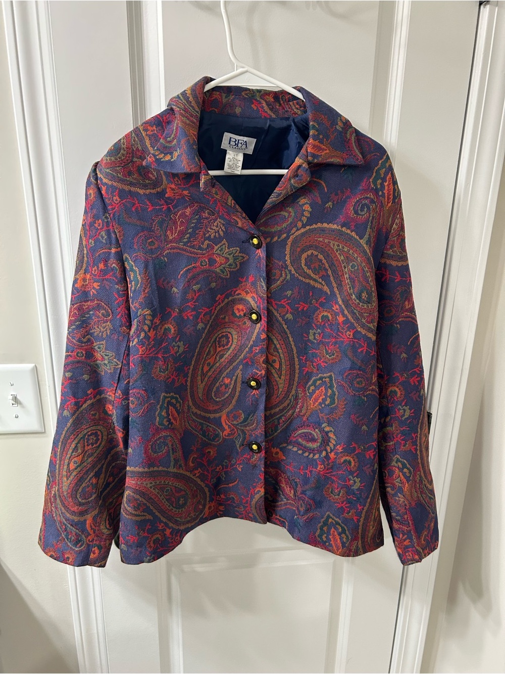 Vintage Paisley Button-Front Jacket